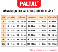 Hướng dẫn chọn size Bộ đồ mặc nhà PALTAL